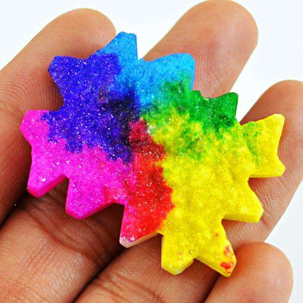 gemsmore:Beautiful Multicolor Druzy Untreated Loose Gemstone