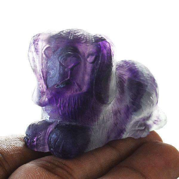 gemsmore:Beautiful Multicolor Fluorite Carved Doggy