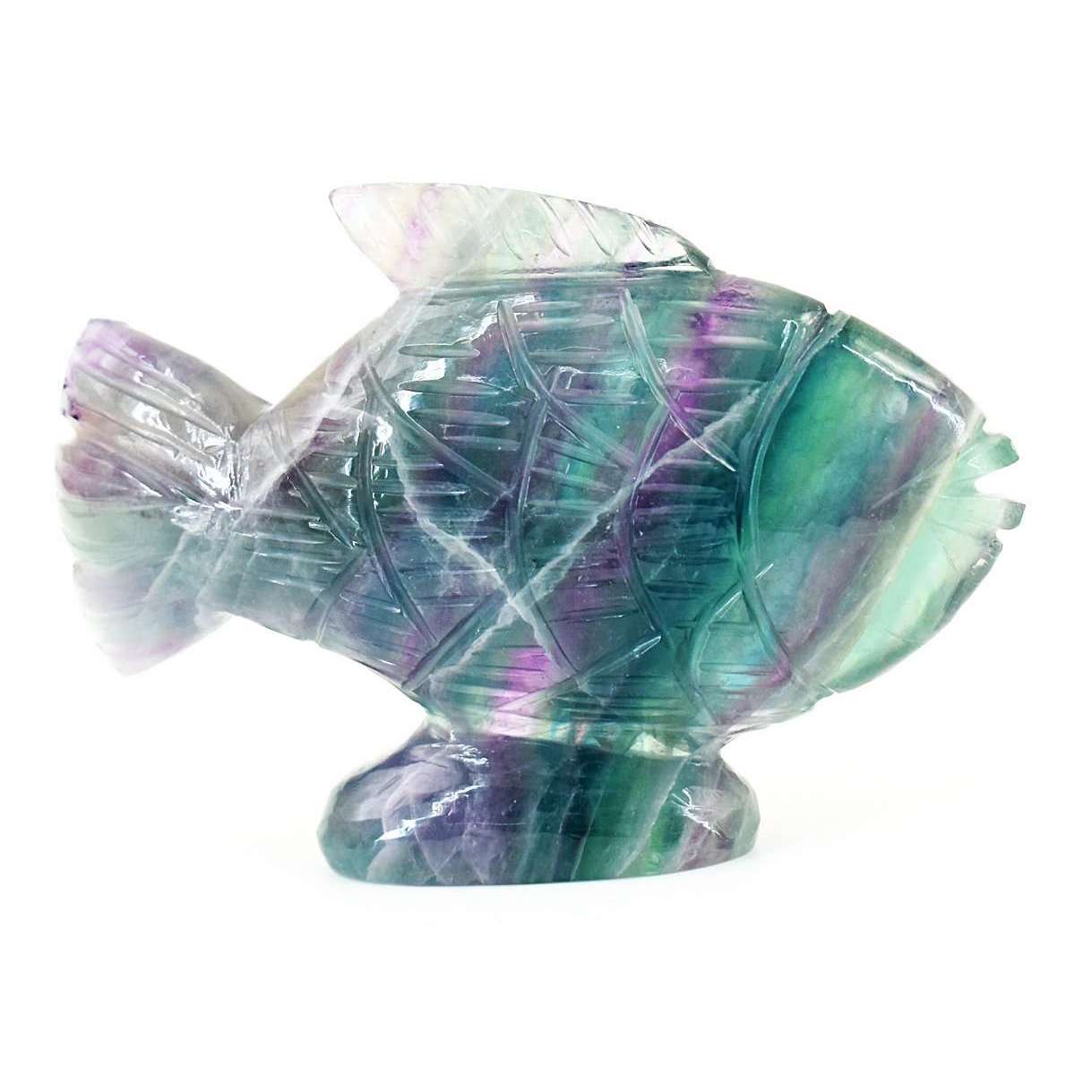 gemsmore:Beautiful Multicolor Fluorite Hand Carved Fish