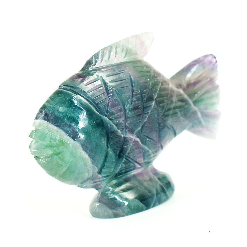 gemsmore:Beautiful Multicolor Fluorite Hand Carved Fish