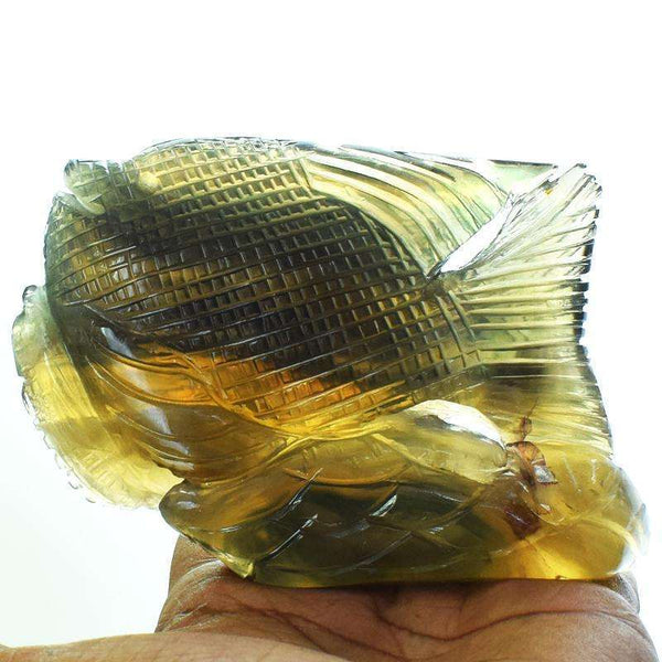 gemsmore:Beautiful Multicolor Fluorite Hand Carved Fish