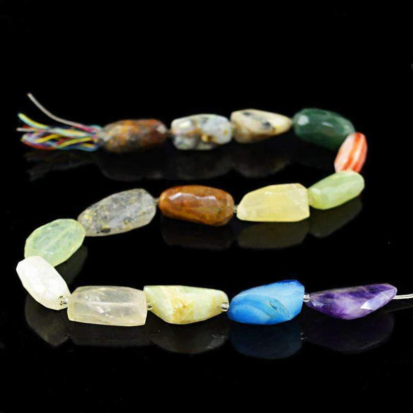 gemsmore:Beautiful Multicolor Multi Gemstone Drilled Beads Strand - Natural Faceted