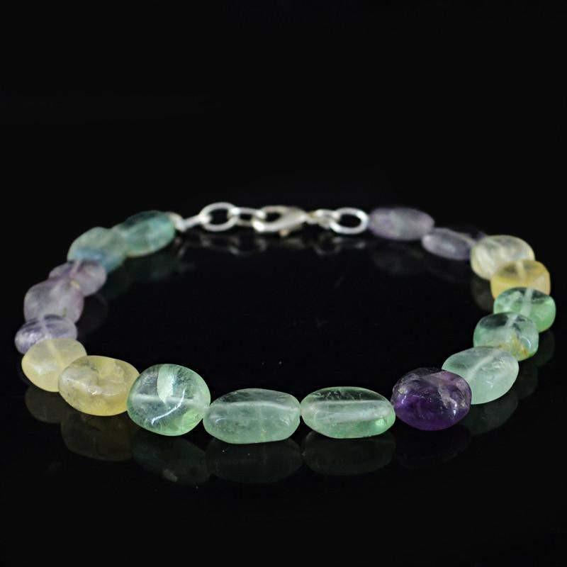gemsmore:Beautiful Natural Multicolor Fluorite Bracelet Untreated Beads