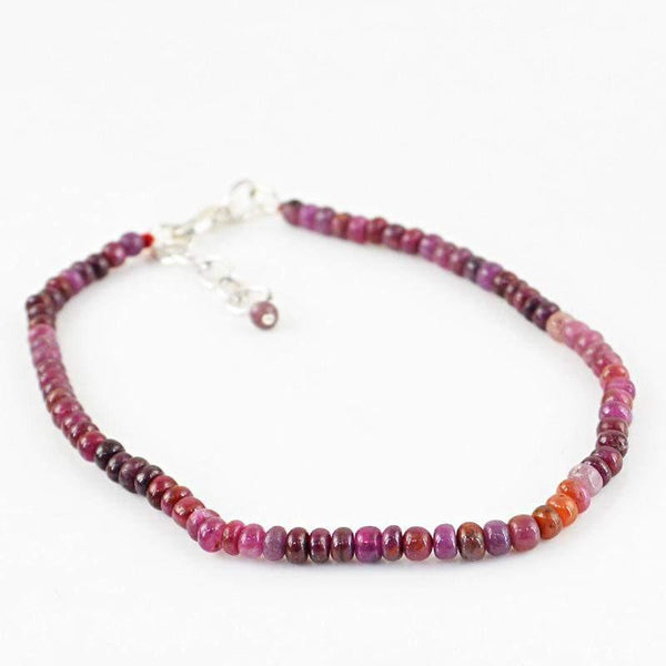 gemsmore:Beautiful Natural Red Garnet Bracelet Unheated Round Beads