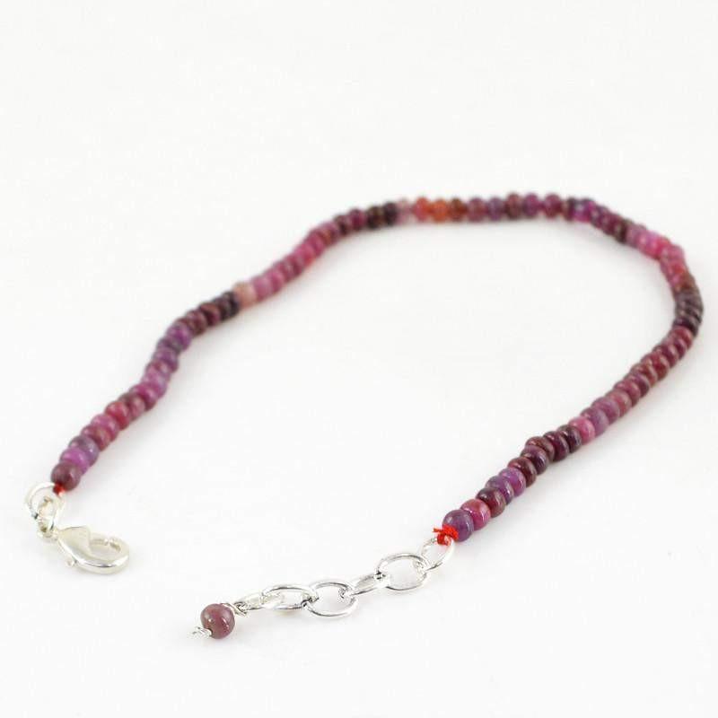 gemsmore:Beautiful Natural Red Garnet Bracelet Unheated Round Beads