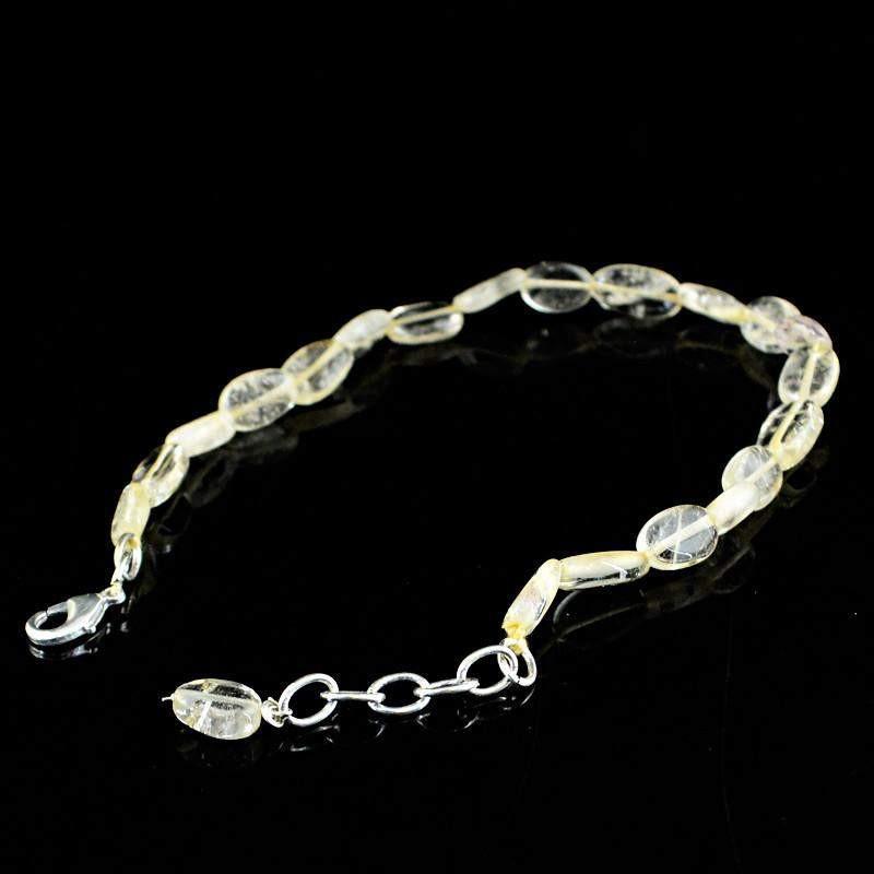 gemsmore:Beautiful Natural Rutile Quartz Bracelet Untreated Beads