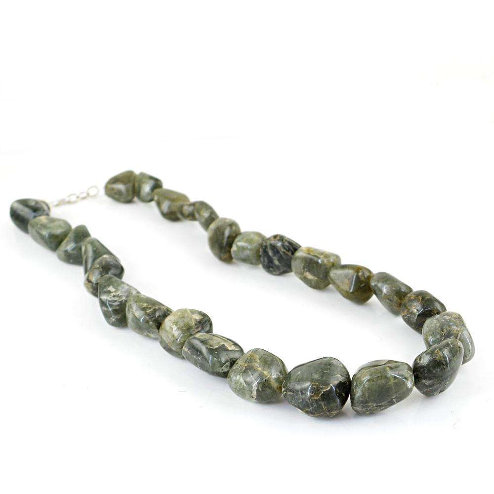 gemsmore:Beautiful Natural Rutile Quartz Necklace Single Strand Untreated Beads