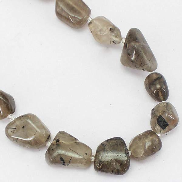 gemsmore:Beautiful Natural Rutile Quartz Untreated Beads Necklace