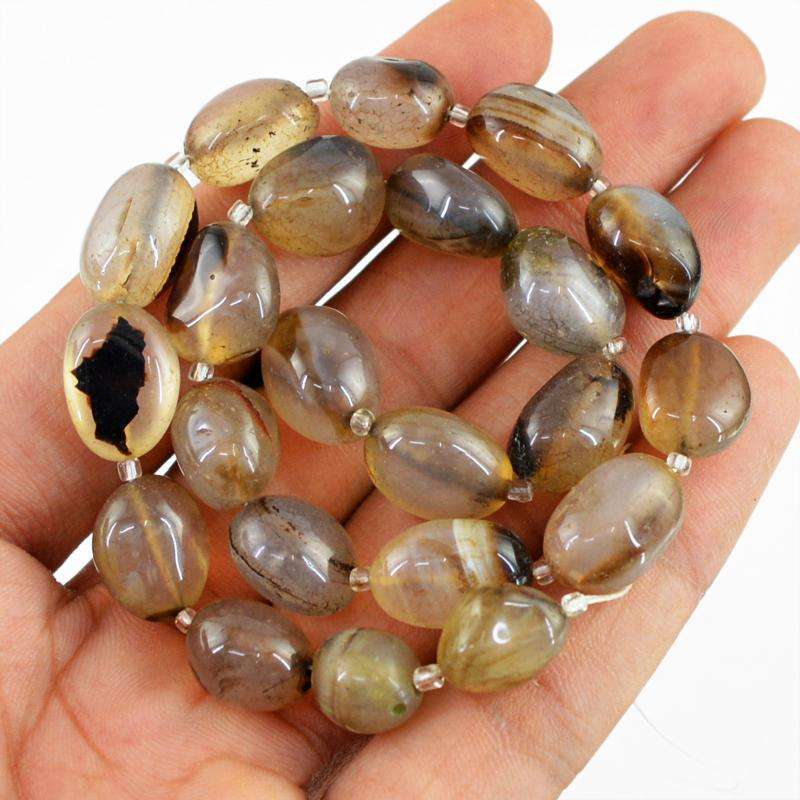 gemsmore:Beautiful Onyx Beads Strand - Natural Drilled Untreated