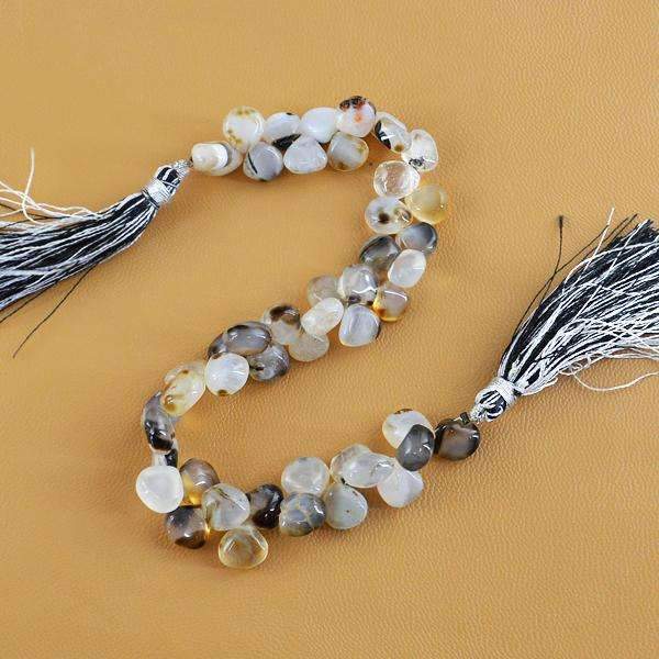 gemsmore:Beautiful Onyx Tear Drop Beads Strand - Natural Drilled