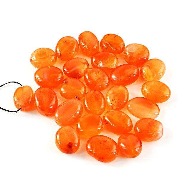 gemsmore:Beautiful Orange Carnelian Untreated Drilled Beads Lot