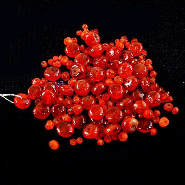 gemsmore:Beautiful Orange Carnelian Untreated Drilled Beads Lot