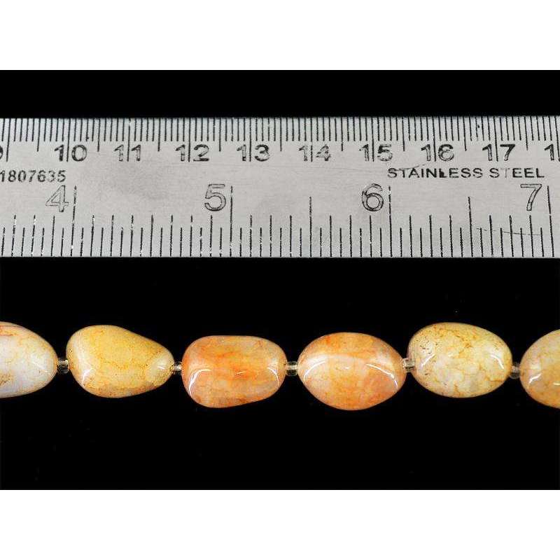 gemsmore:Beautiful Orange Onyx Beads Strand Natural Drilled