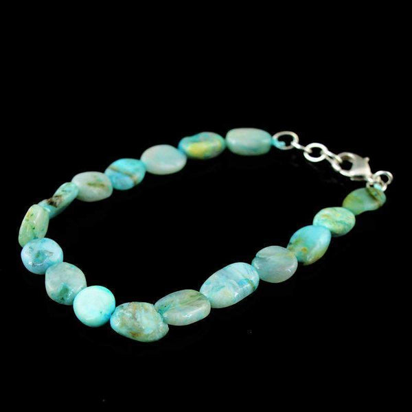 gemsmore:Beautiful Peruvian Opal Bracelet Natural Untreated Beads