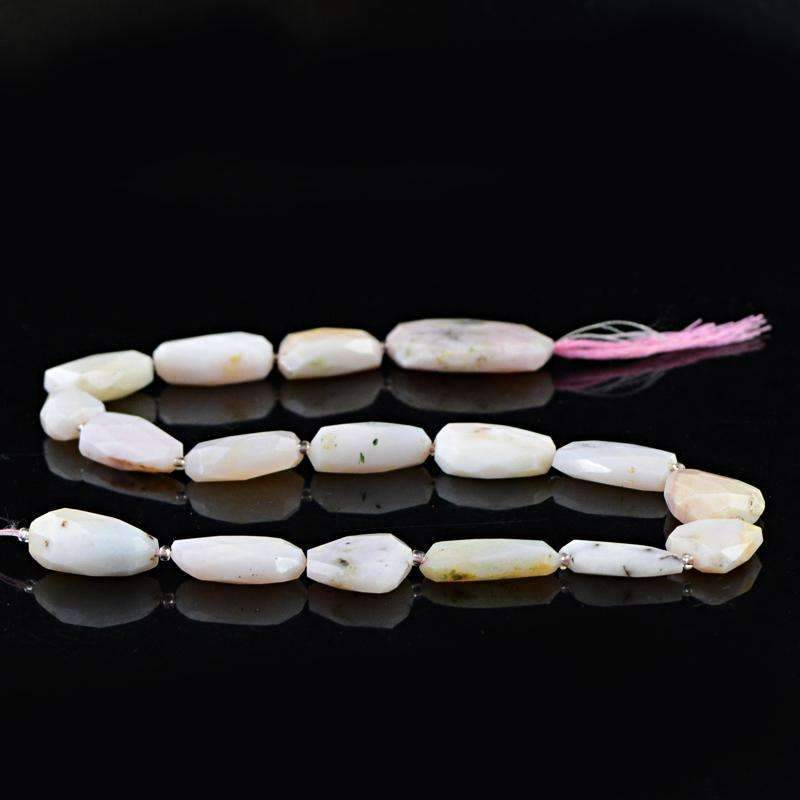 gemsmore:Beautiful Pink Australian Opal Drilled Beads Strand - Natural Faceted