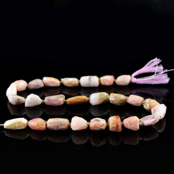 gemsmore:Beautiful Pink Australian Opal Drilled Beads Strand - Natural Faceted