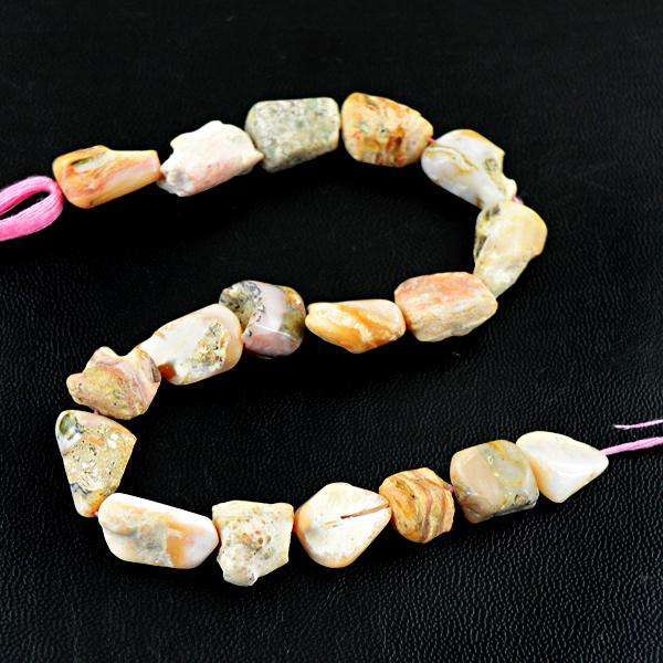 gemsmore:Beautiful Pink Australian Opal Drilled Beads Strand