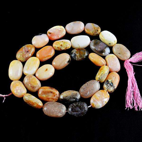 gemsmore:Beautiful Pink Australian Opal Drilled Beads Strand