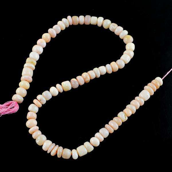 gemsmore:Beautiful Pink Australian Opal Round Shape Drilled Beads Strand