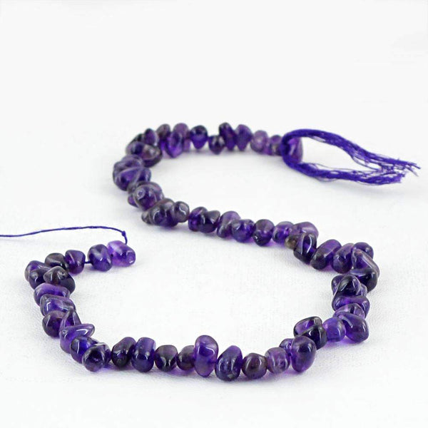 gemsmore:Beautiful Purple Amethyst Beads Strand - Natural Drilled