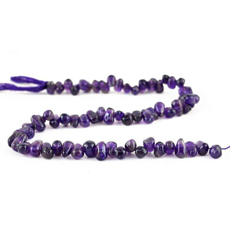 gemsmore:Beautiful Purple Amethyst Beads Strand - Natural Drilled