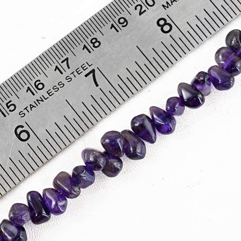 gemsmore:Beautiful Purple Amethyst Beads Strand - Natural Drilled