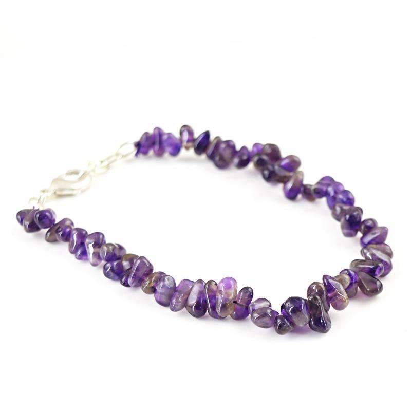 gemsmore:Beautiful Purple Amethyst Bracelet Natural Tear Drop Beads