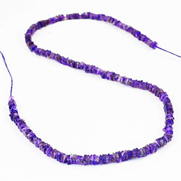 gemsmore:Beautiful Purple Amethyst Drilled Beads Strand