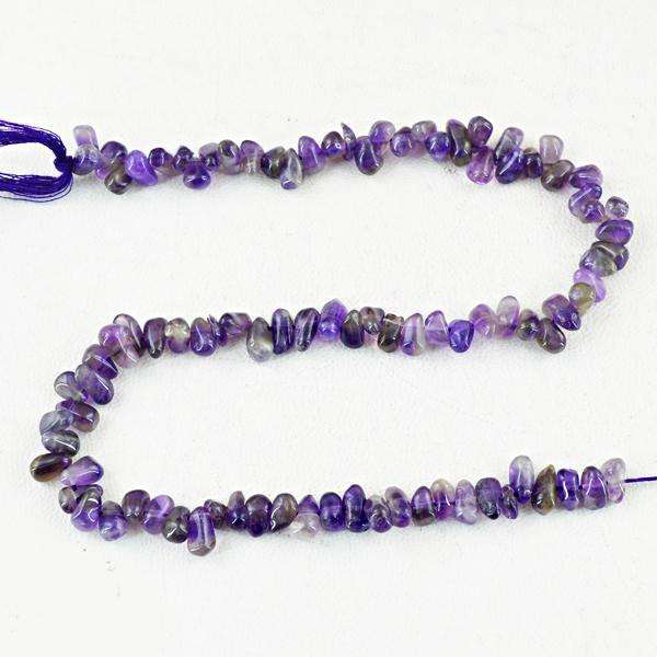 gemsmore:Beautiful Purple Amethyst Drilled Beads Strand