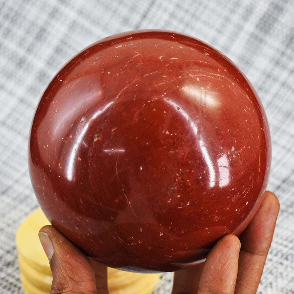 gemsmore:Beautiful Red Jasper Carved Crystal Healing Sphere - Huge Size