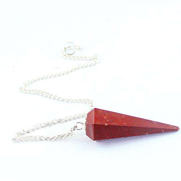 gemsmore:Beautiful Red Jasper Reiki Healing Point Pendulum