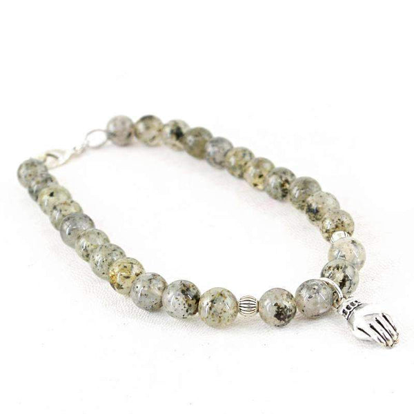 gemsmore:Beautiful Rutile Quartz Bracelet Natural Untreated Round Beads