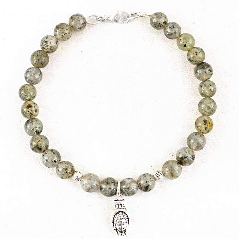gemsmore:Beautiful Rutile Quartz Bracelet Natural Untreated Round Beads
