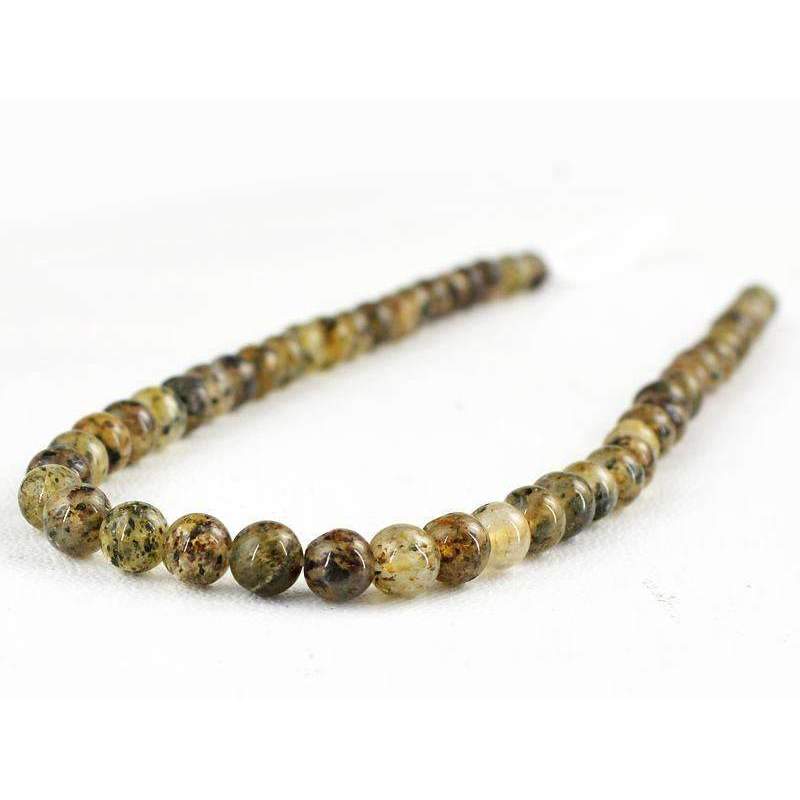 gemsmore:Beautiful Rutile Quartz Drilled Beads Strand Natural Round Shape