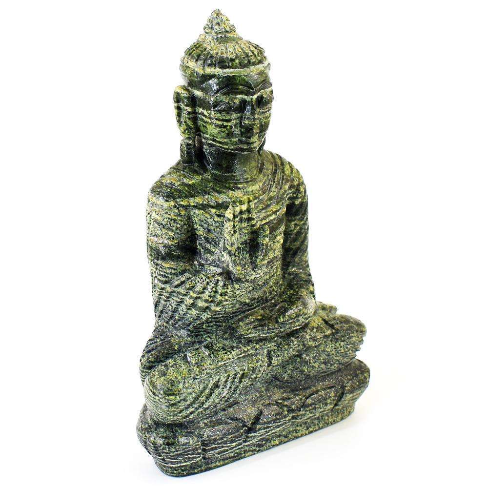 gemsmore:Beautiful Serpentine Hand Carved Buddha