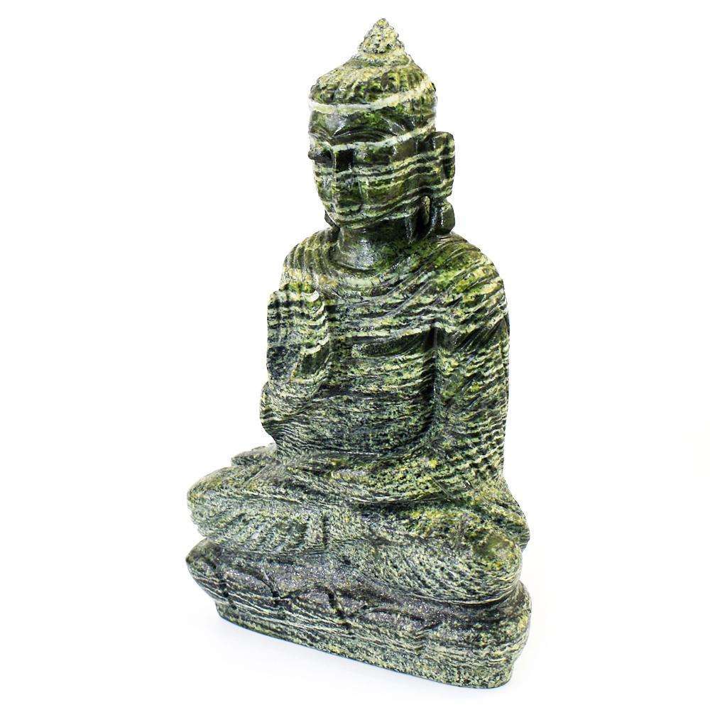 gemsmore:Beautiful Serpentine Hand Carved Buddha