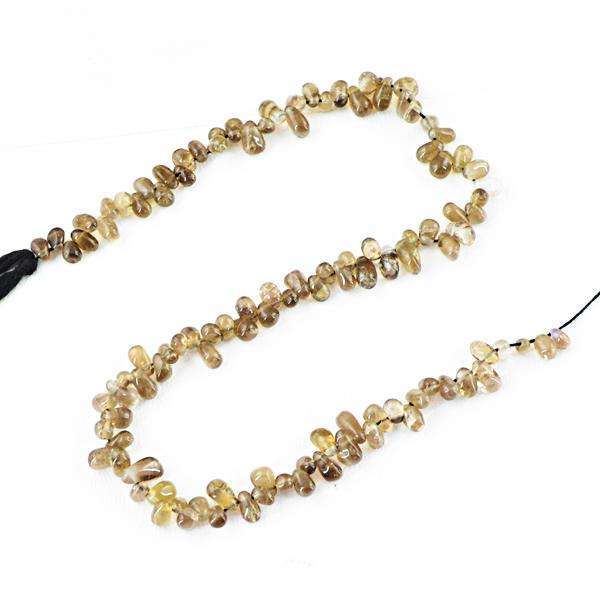 gemsmore:Beautiful Smoky Quartz Drilled Beads Strand