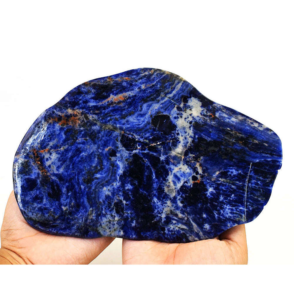 gemsmore:Beautiful Sodalite Hand Carved Genuine Crystal Gemstone Carving Massive Wolf