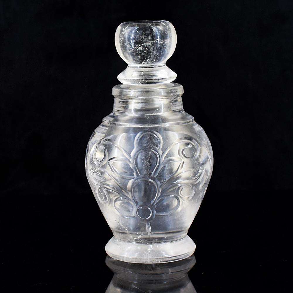 gemsmore:Beautiful White Quartz Hand Carved Perfume Bottle