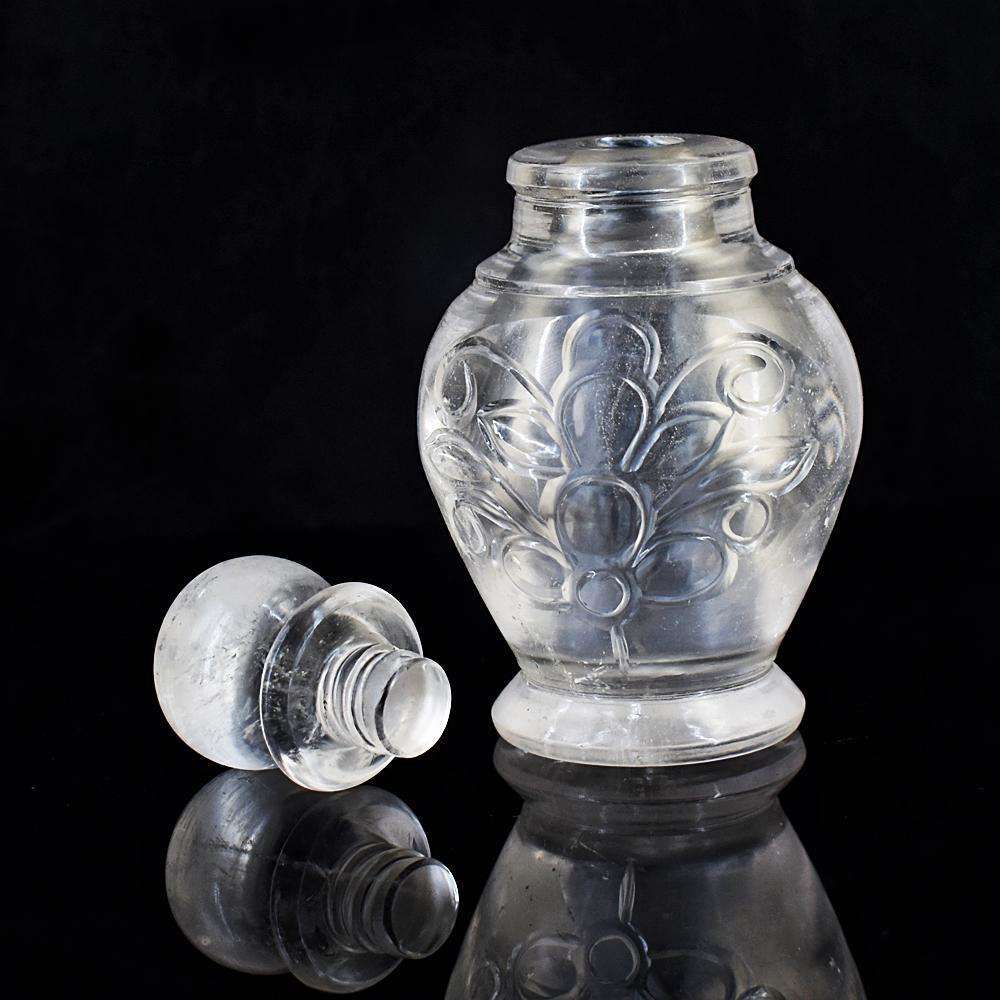 gemsmore:Beautiful White Quartz Hand Carved Perfume Bottle