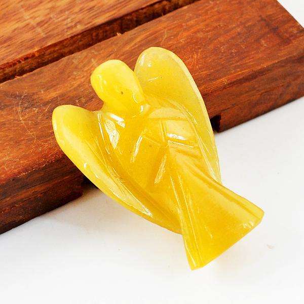 gemsmore:Beautiful Yellow Aventurine Carved Healing Angel Gemstone