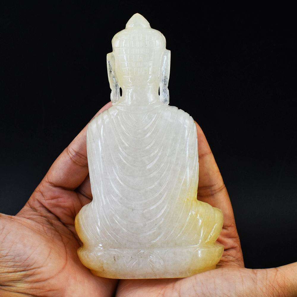 gemsmore:Beautiful Yellow Aventurine Crystal Gemstone Hand Carved Lord Buddha