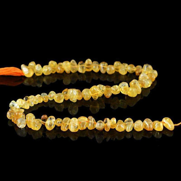 gemsmore:Beautiful Yellow Citrine Beads Strand - Natural Drilled