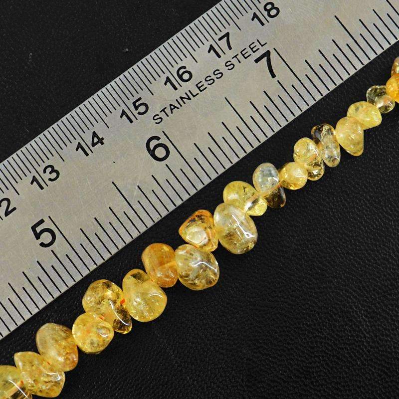 gemsmore:Beautiful Yellow Citrine Beads Strand - Natural Drilled
