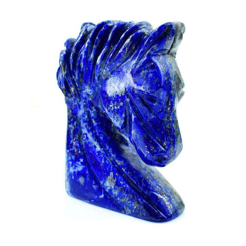 gemsmore:Beautifully Carved Blue Lapis Lazuli Horse Head