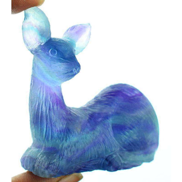 gemsmore:Beautifully Carved Multicolor Fluorite Deer