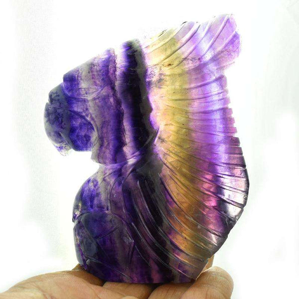 gemsmore:Beautifully Carved Multicolor Fluorite Eagle Head