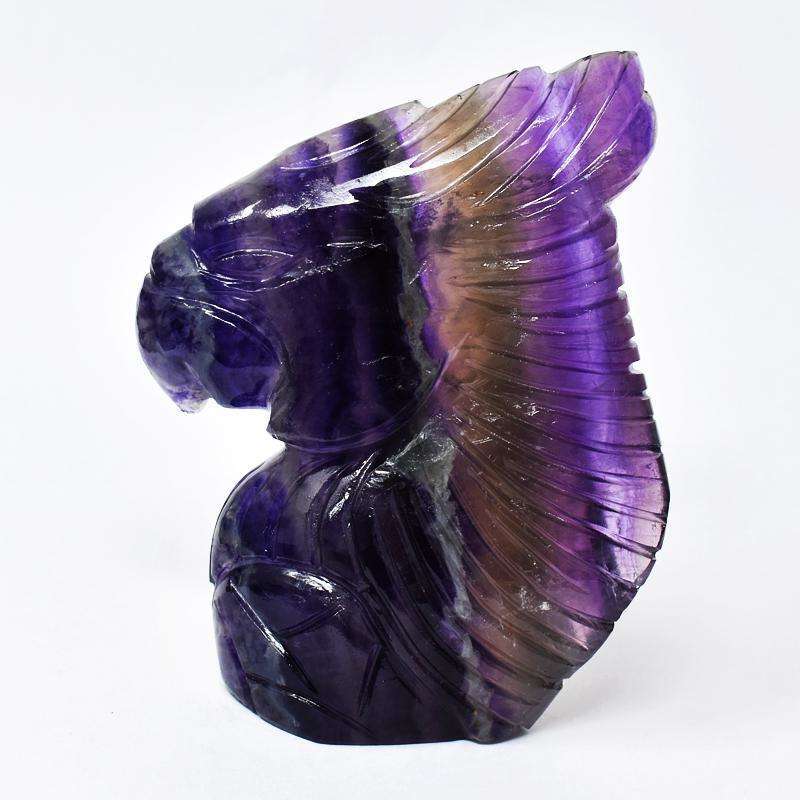 gemsmore:Beautifully Carved Multicolor Fluorite Eagle Head