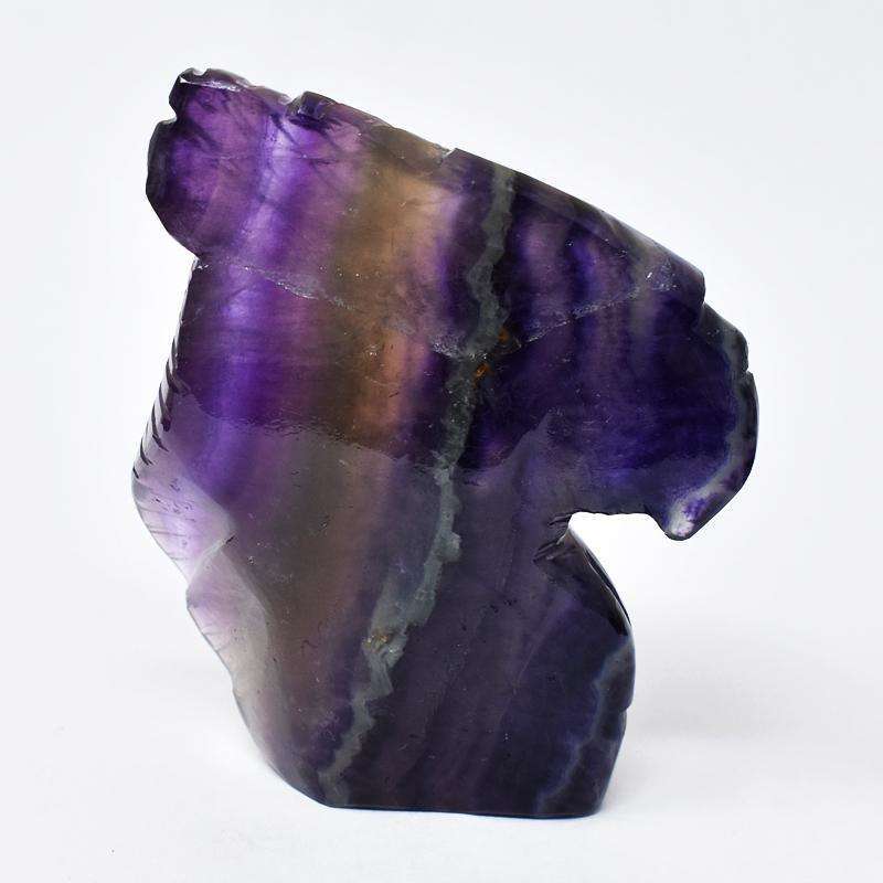 gemsmore:Beautifully Carved Multicolor Fluorite Eagle Head