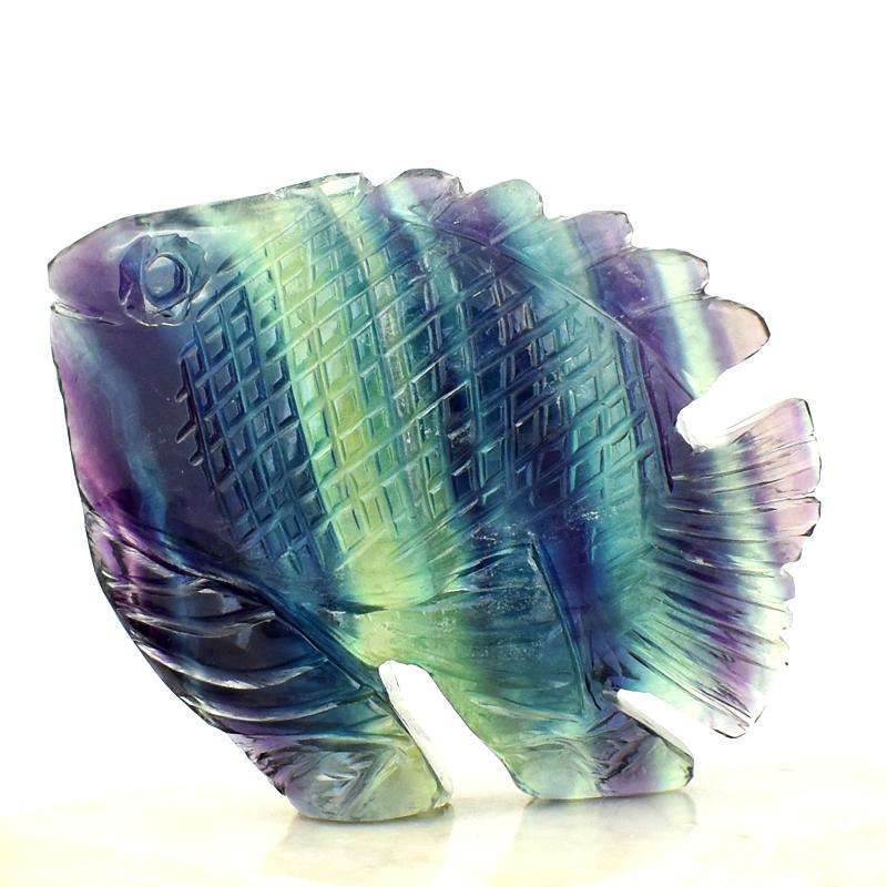 gemsmore:Beautifully Carved Multicolor Fluorite Fish